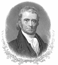 John Marshall, who served as Chief Justice of the Supreme Court of the United States from 1801 to 1835, is credited with elevating the Supreme Court to its current position and laying the foundation for U.S. constitutional law jurisprudence.