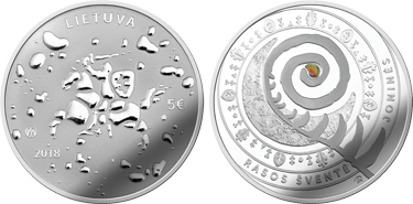 Lithuania - 5 Euro Silver with Color