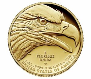 U.S. Mint’s 100 Dollar gold American Liberty coin (back)