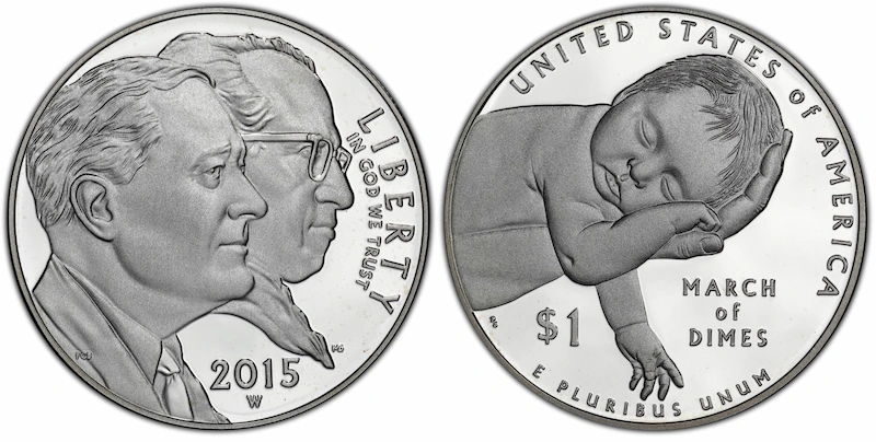 United States March of Dimes Silver Dollar
