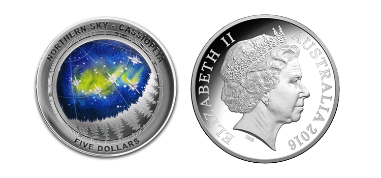 Cassiopeia Night Sky Coin
