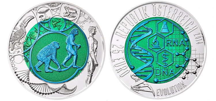 25 Euro Evolution Bi-Metallic Silver–Niobium Coin