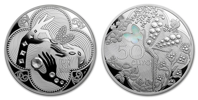 2017 France 50 Euro Van Cleef & Arpels Silver Coin