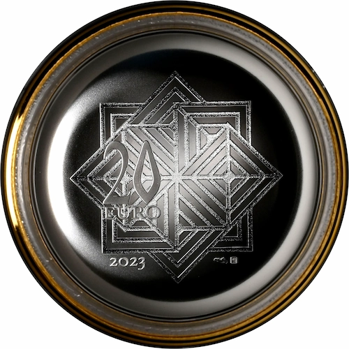 20 Euro Modern Geometric Design Silver Coin