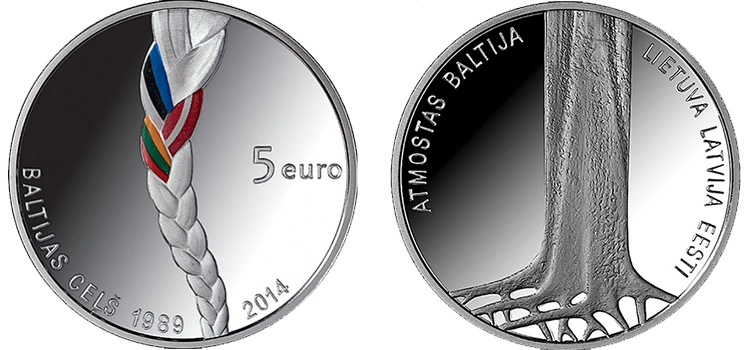 5 Euro Baltic Way Silver Coin