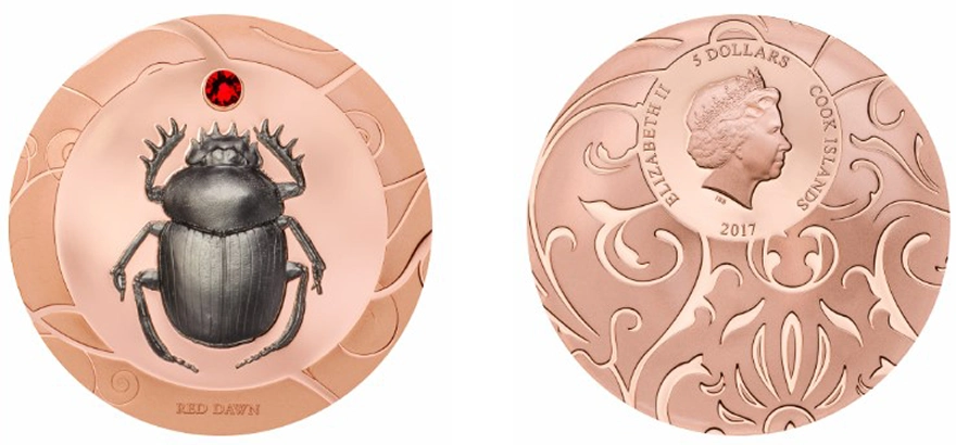 5 Dollars Scarab Beetle “Red Dawn” Silver Coin