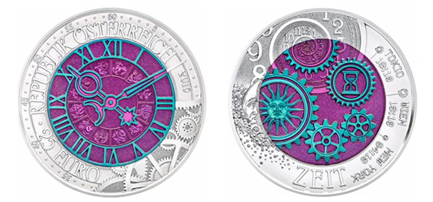 25 Euro Time Bi-Metallic Niobium Silver Coin
