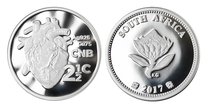 Heart and Protea Coin